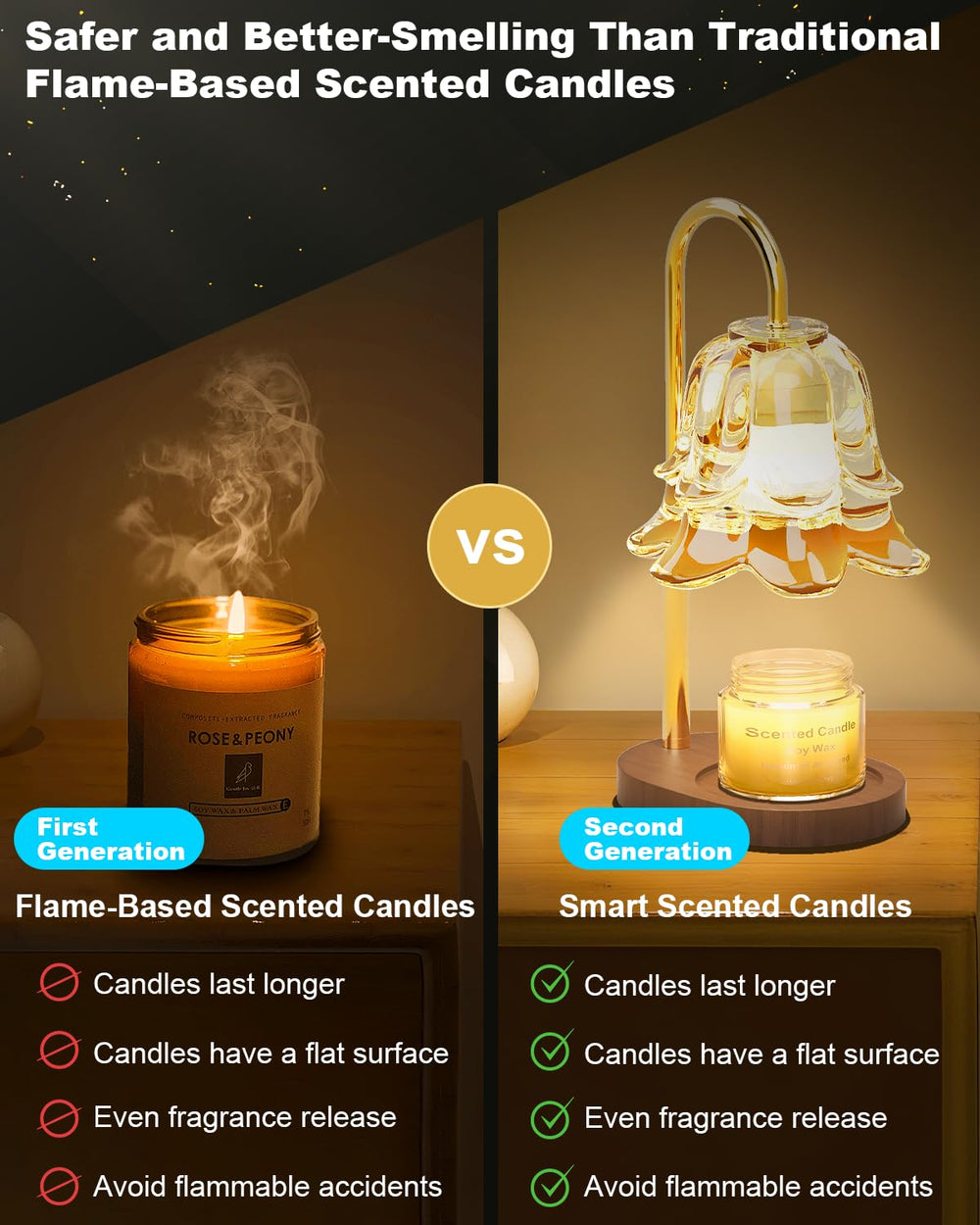 SooFoo wooden base and flower-shaped shade create a warm glow.