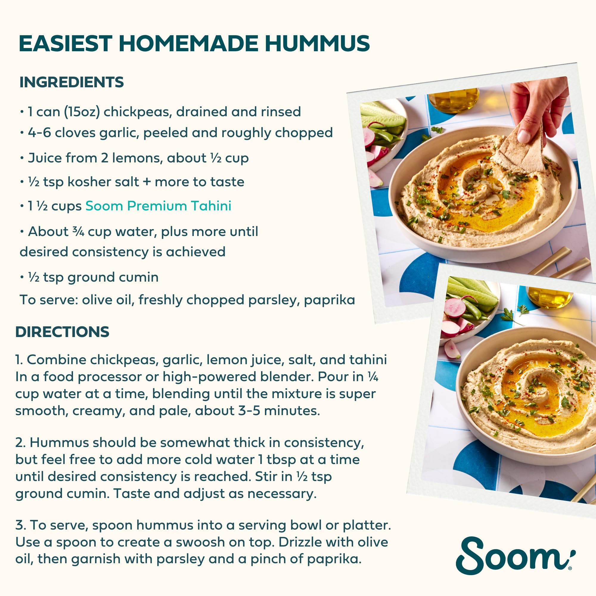 Soom Tahini gluten-free dairy-free kosher label supports clean eating