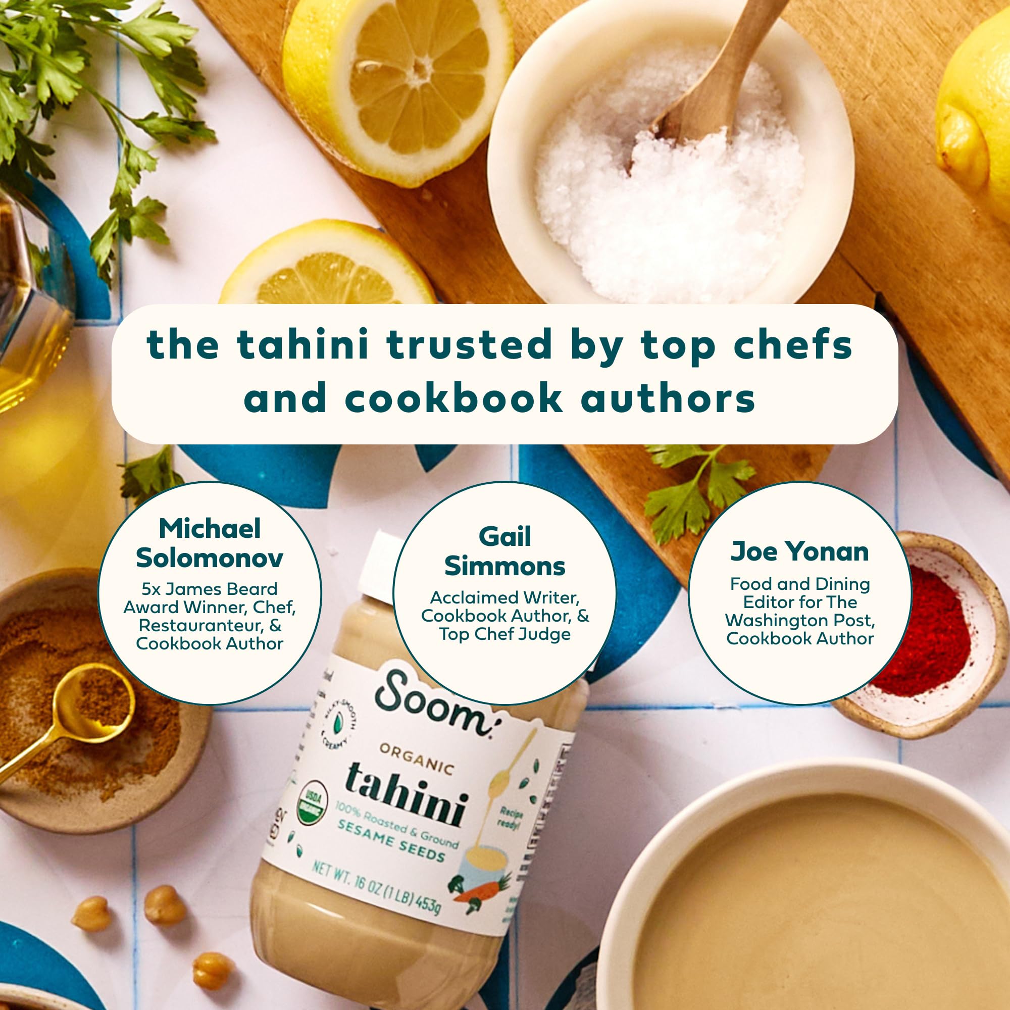 Soom Tahini sauces and dressings swirl for smooth recipes