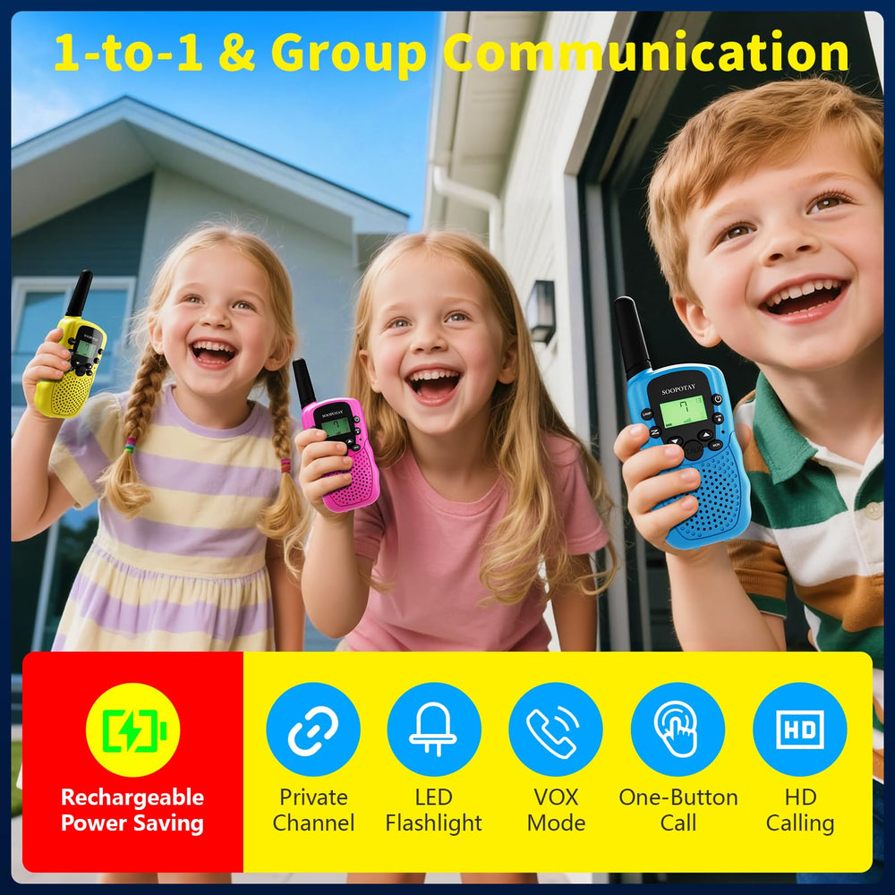 Soopotay three pack walkie talkies offer extended range for family adventures