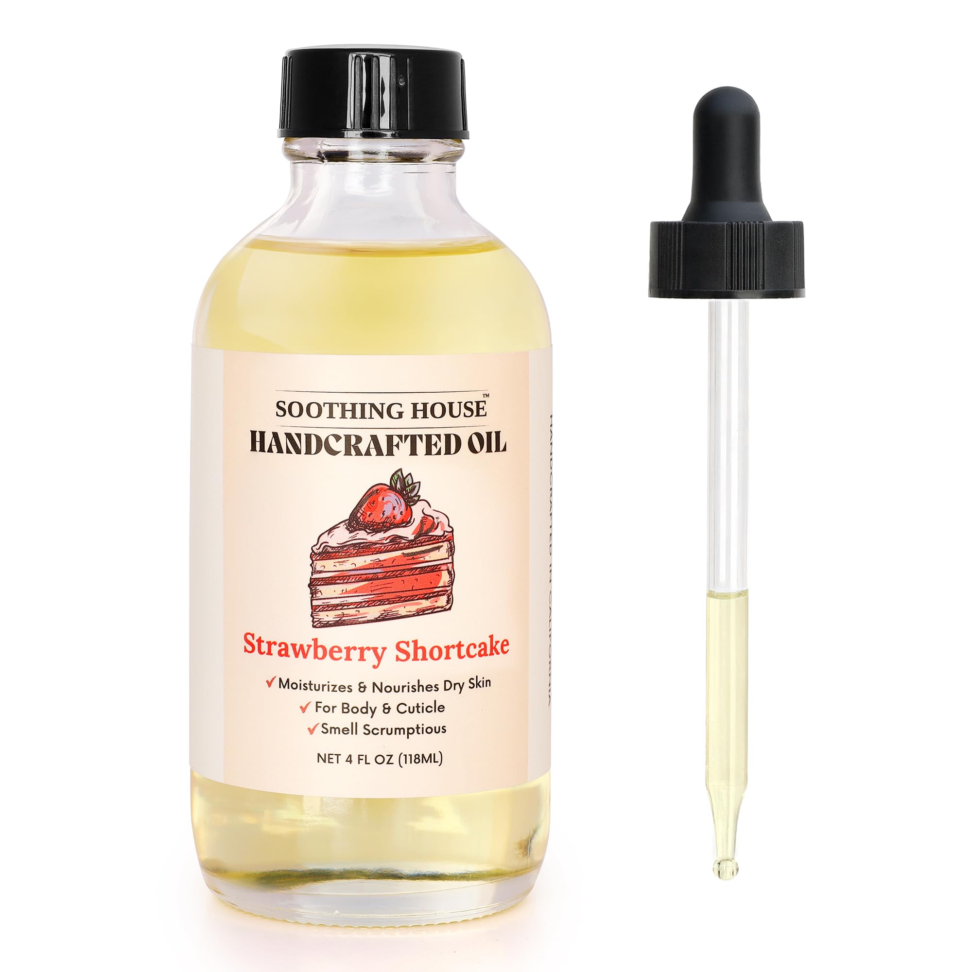 Soothing House Strawberry Shortcake Oil bottle for easy daily hydration.