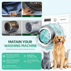 SOPAMI tablets cleaning the drum, valves, and hoses for thorough maintenance.