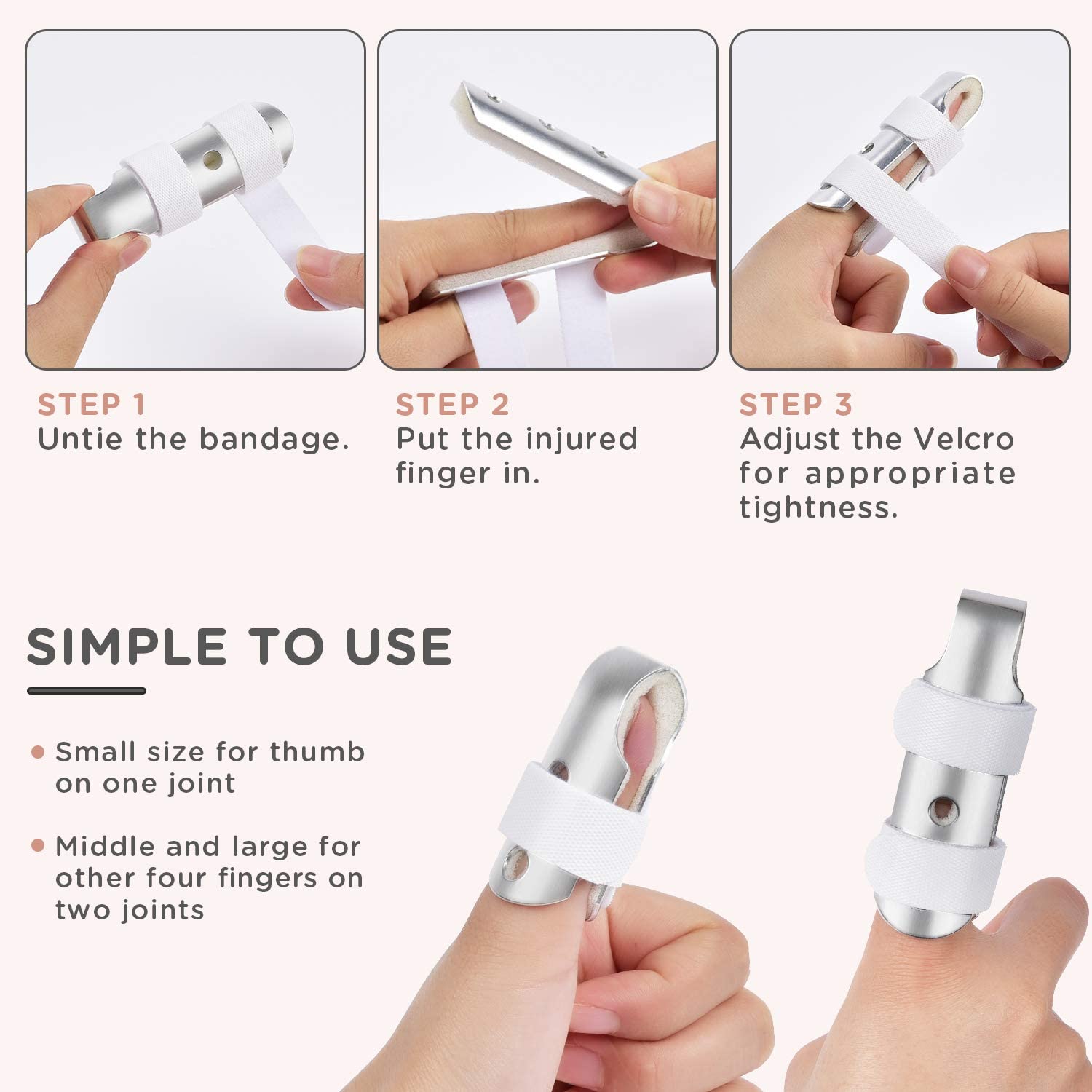 Sopito splint designed for left or right hand for flexible use