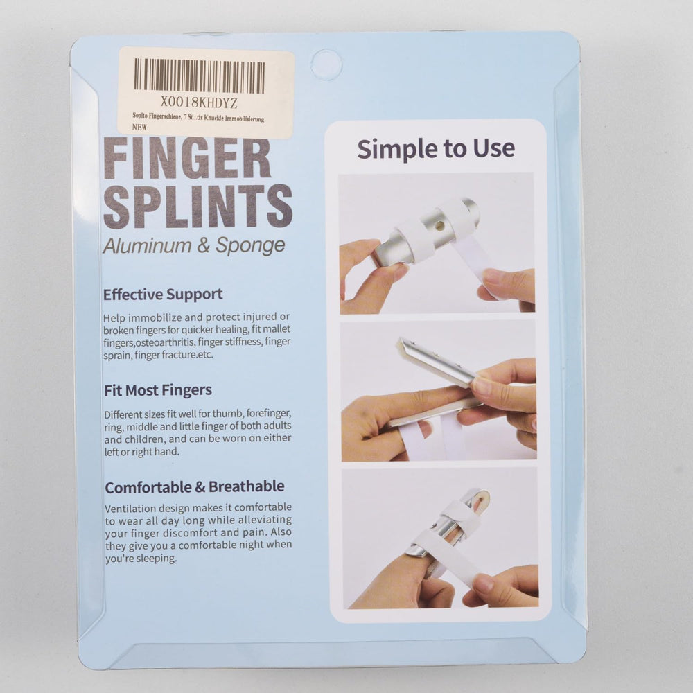 Sopito finger splints suited for day and night comfort