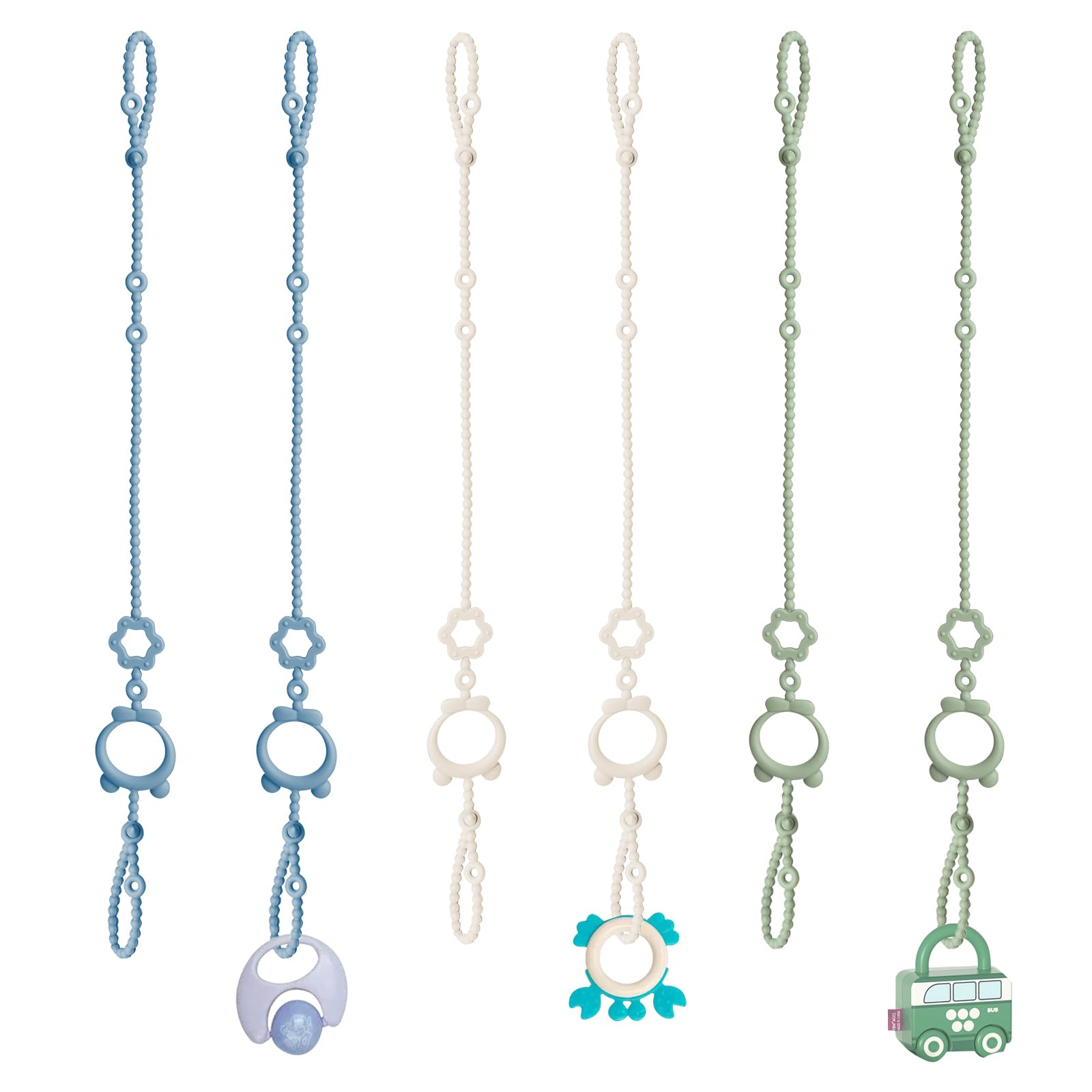Sopkdey toy straps for stroller in dark blue keep toys close and prevent drops.