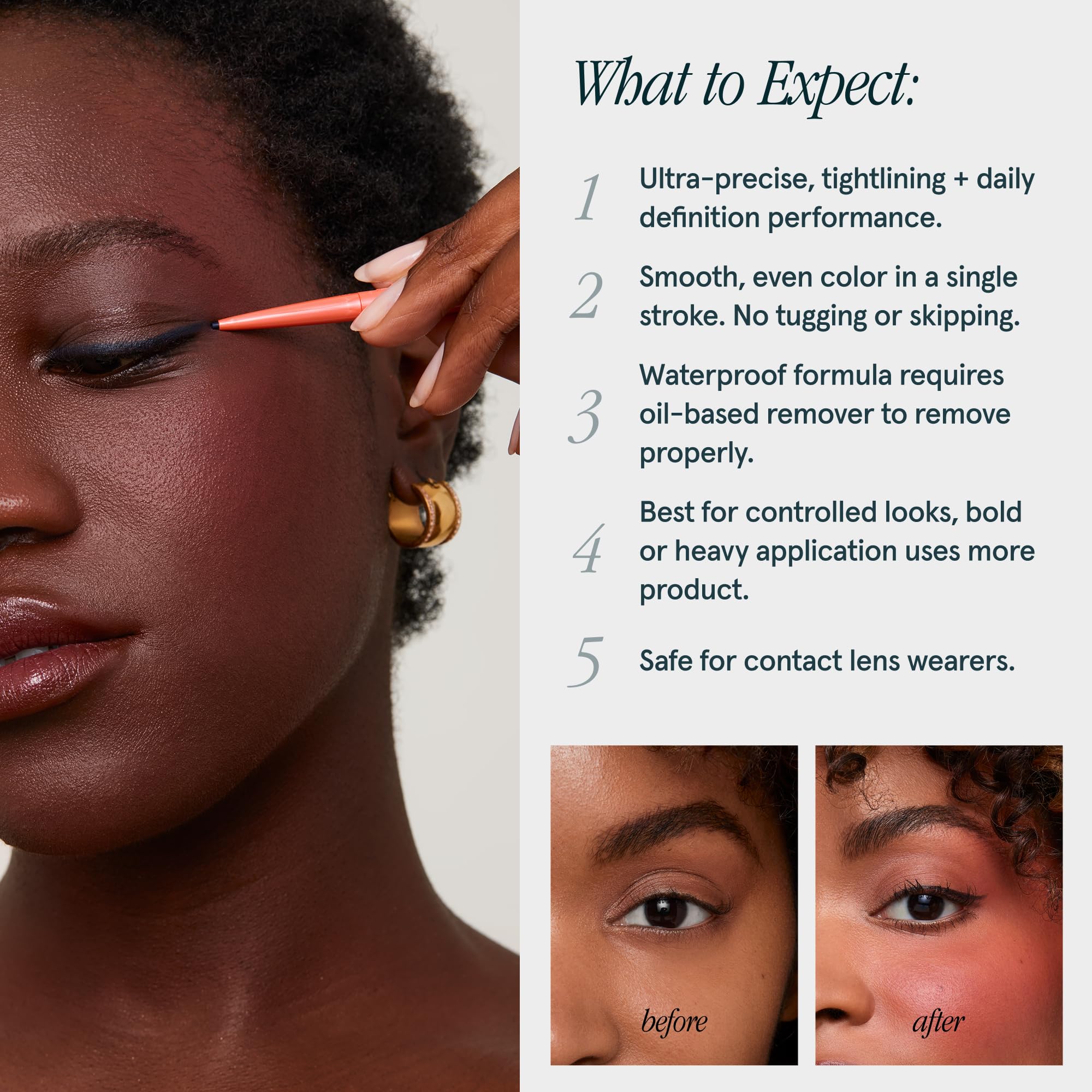 Refill packaging for SOSHE waterproof liner designed for easy, mess-free replacements.