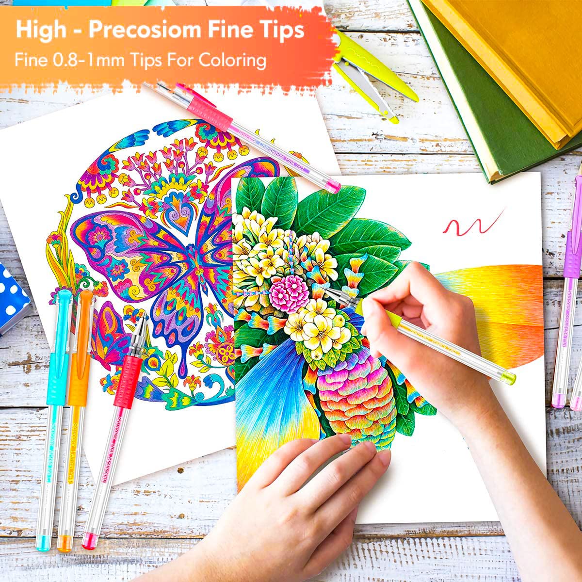 Soucolor gel pens 60 colors with refills for easy color matching