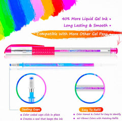 Soucolor metallic gel pens close-up showing shiny finishes