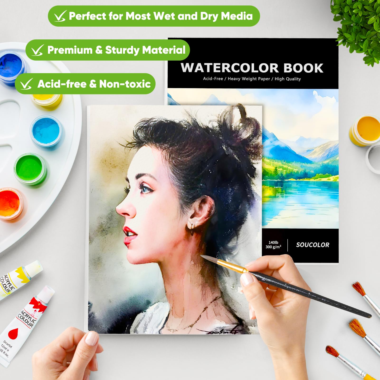 Soucolor 9x12 bleed-resistant paper helps prevent show-through during layering.