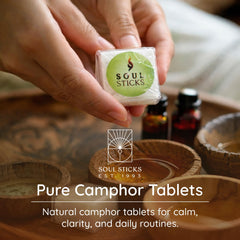 Soul Sticks camphor tablets pack demonstrates portable, scent-rich option for daily calming rituals