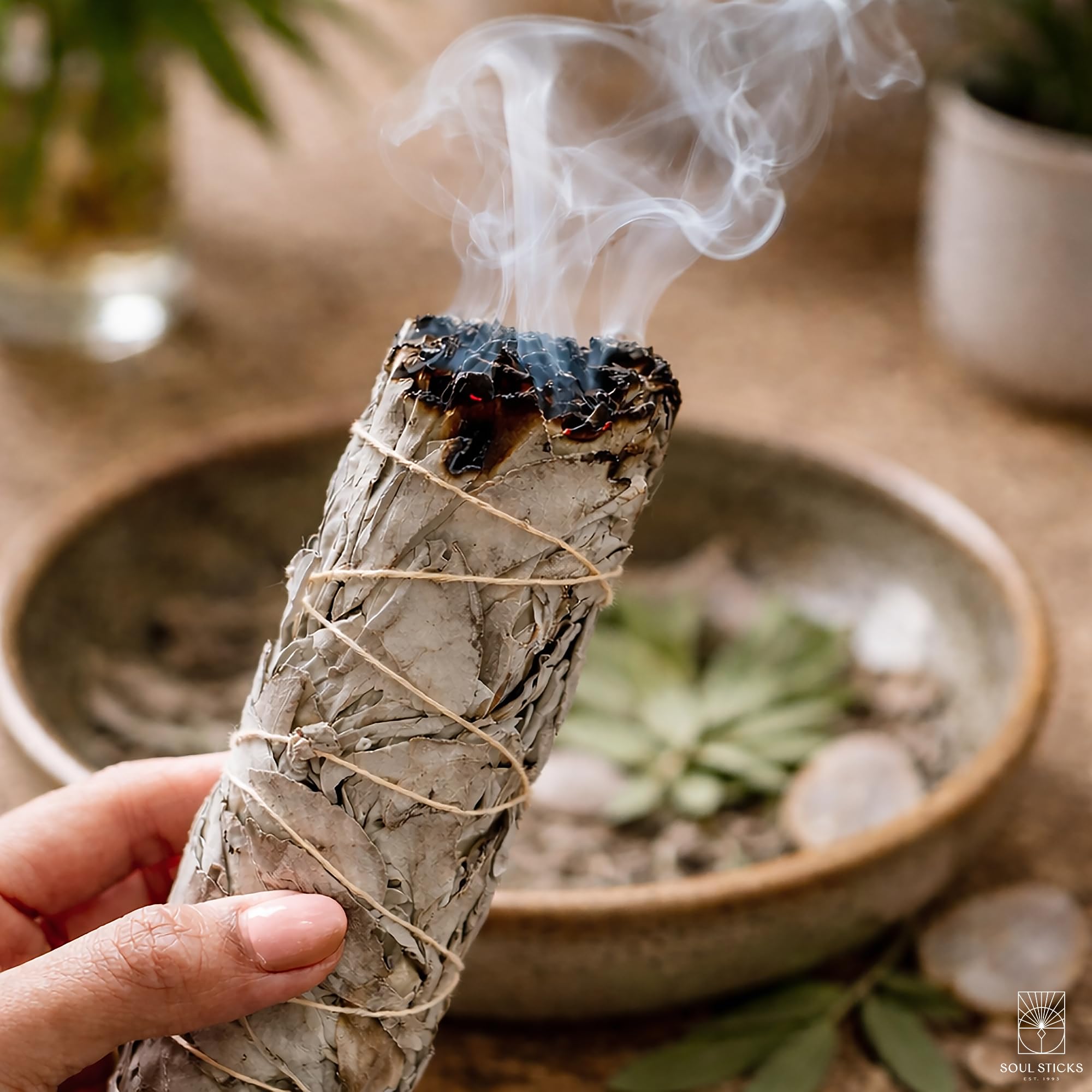 Soul Sticks packaged sage bundle showcases sustainably sourced California white sage.