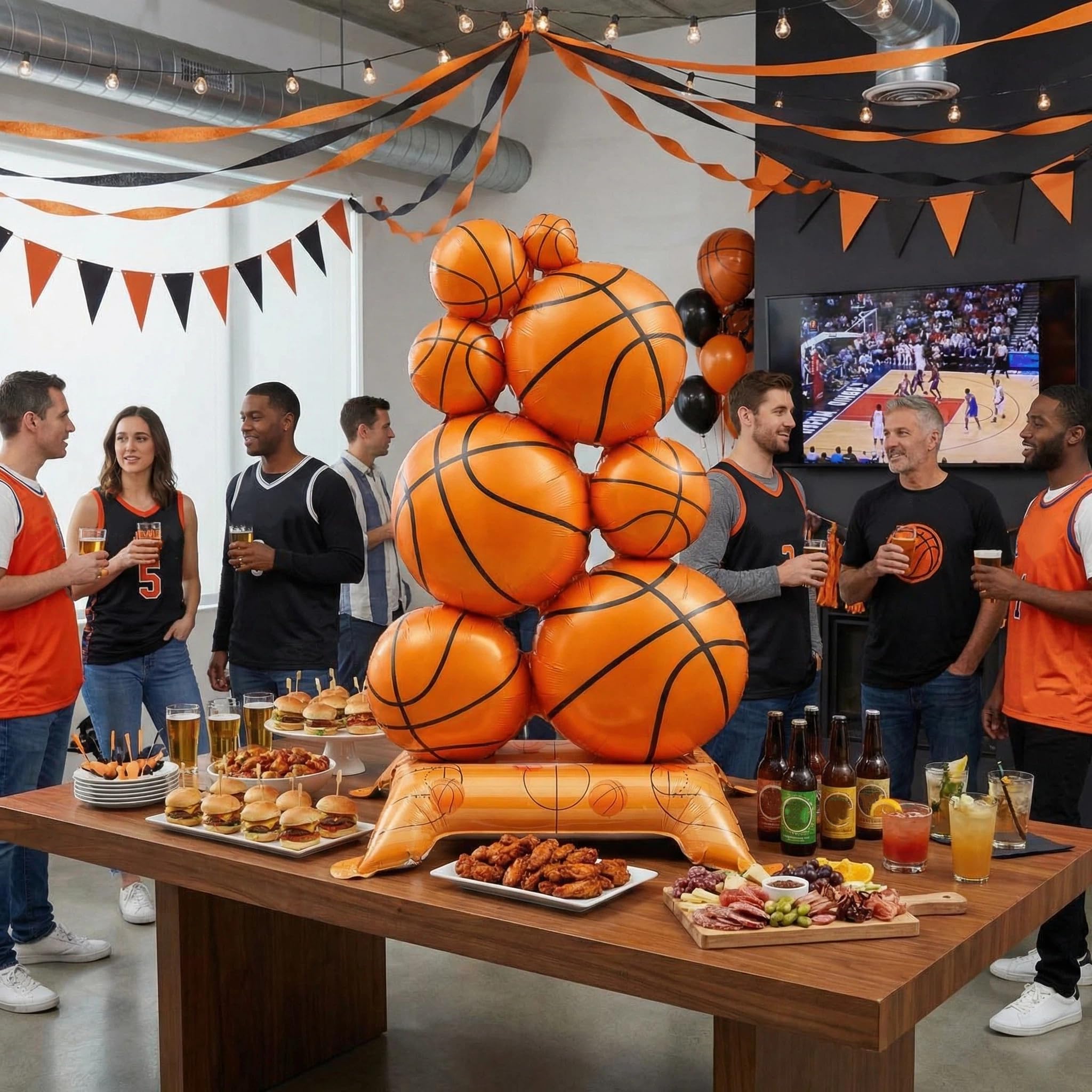 Soulchen basketball decor adds festive flair to birthdays and sports events.