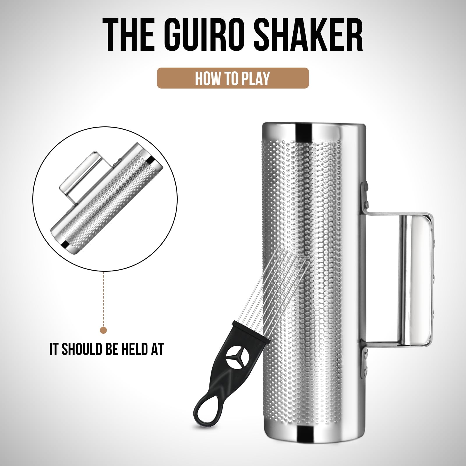 Soulmate Guiro delivers bright raspy sound ideal for Latin rhythms.