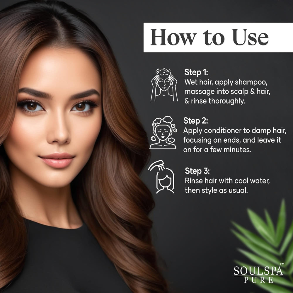 SoulSpa Pure keratin-boost graphic illustrating hair strengthening benefits