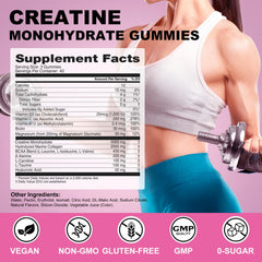 Sound Health Organic creatine gummies strawberry flavor bottle highlighting convenient daily nutrition.