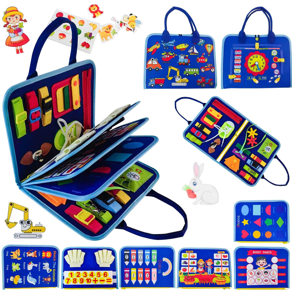 Soupost Toddler Busy Board featuring 8-in-1 learning hub to boost fine motor skills.