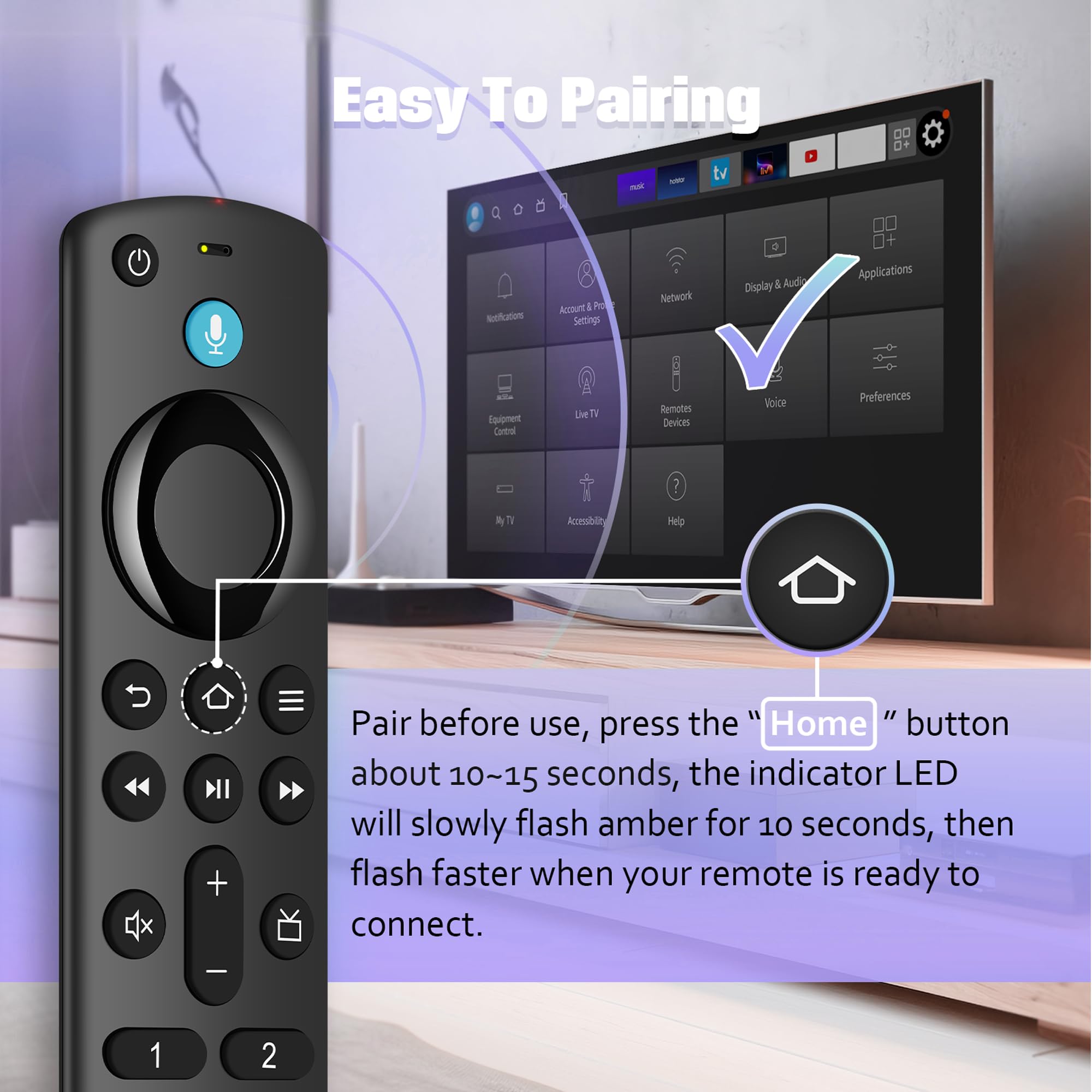 Souppzoe remote LED indicator lights during pairing.