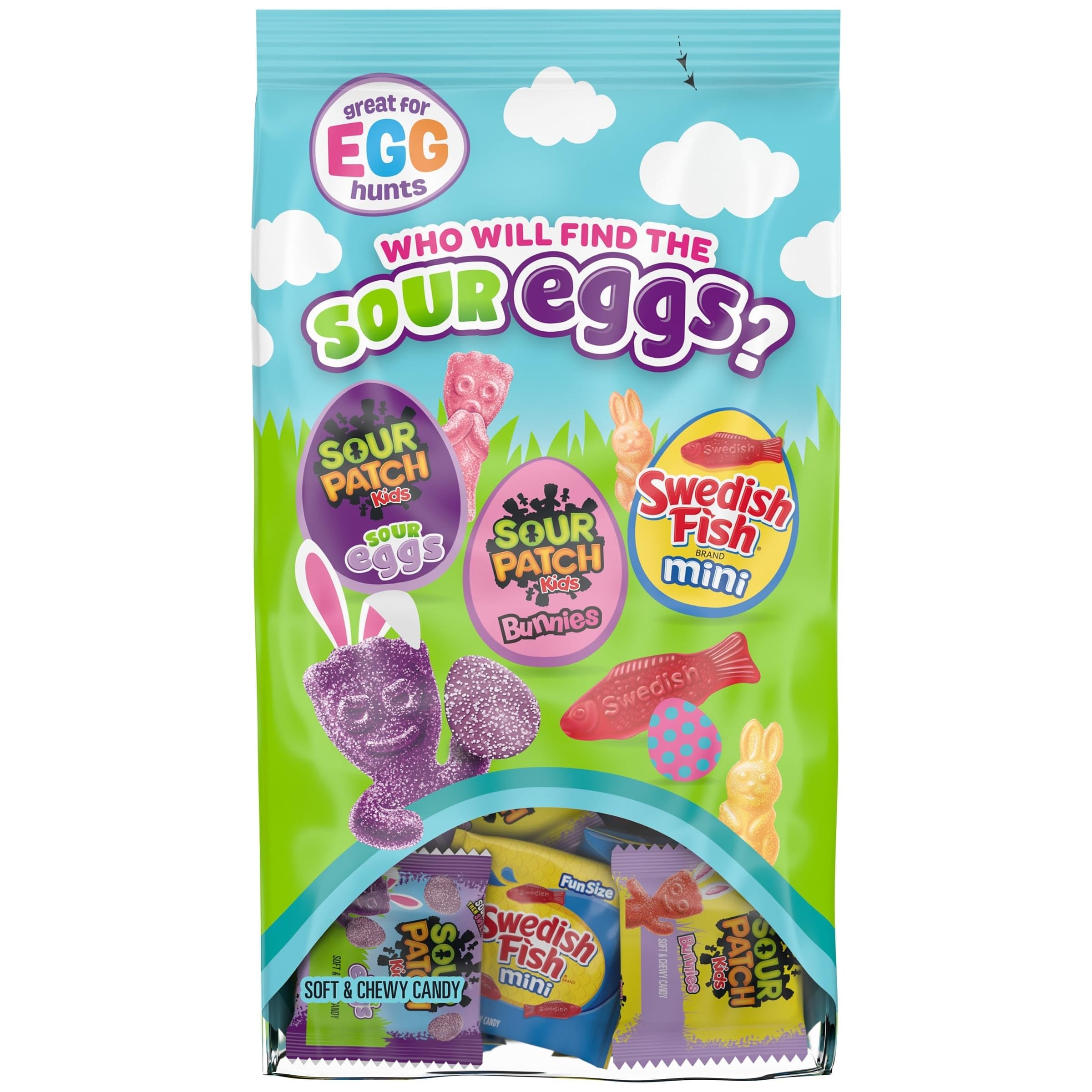 Sour Patch Kids Bunnies in festive Easter packs for baskets