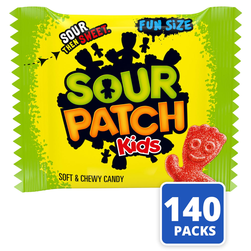 SOUR PATCH KIDS close-up of candies with vibrant colors for snacking fun.