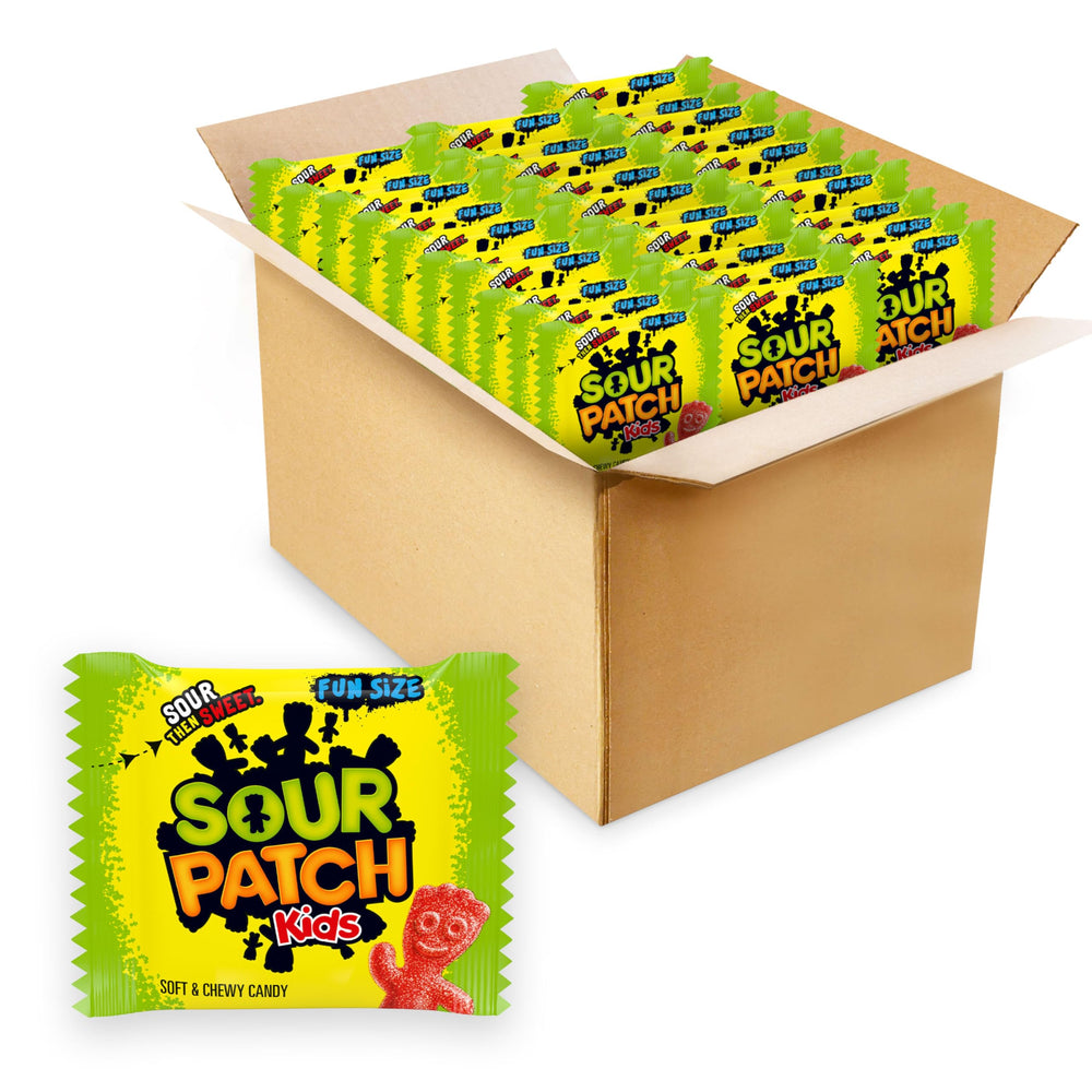 SOUR PATCH KIDS front of 140-pack box for quick snacking.