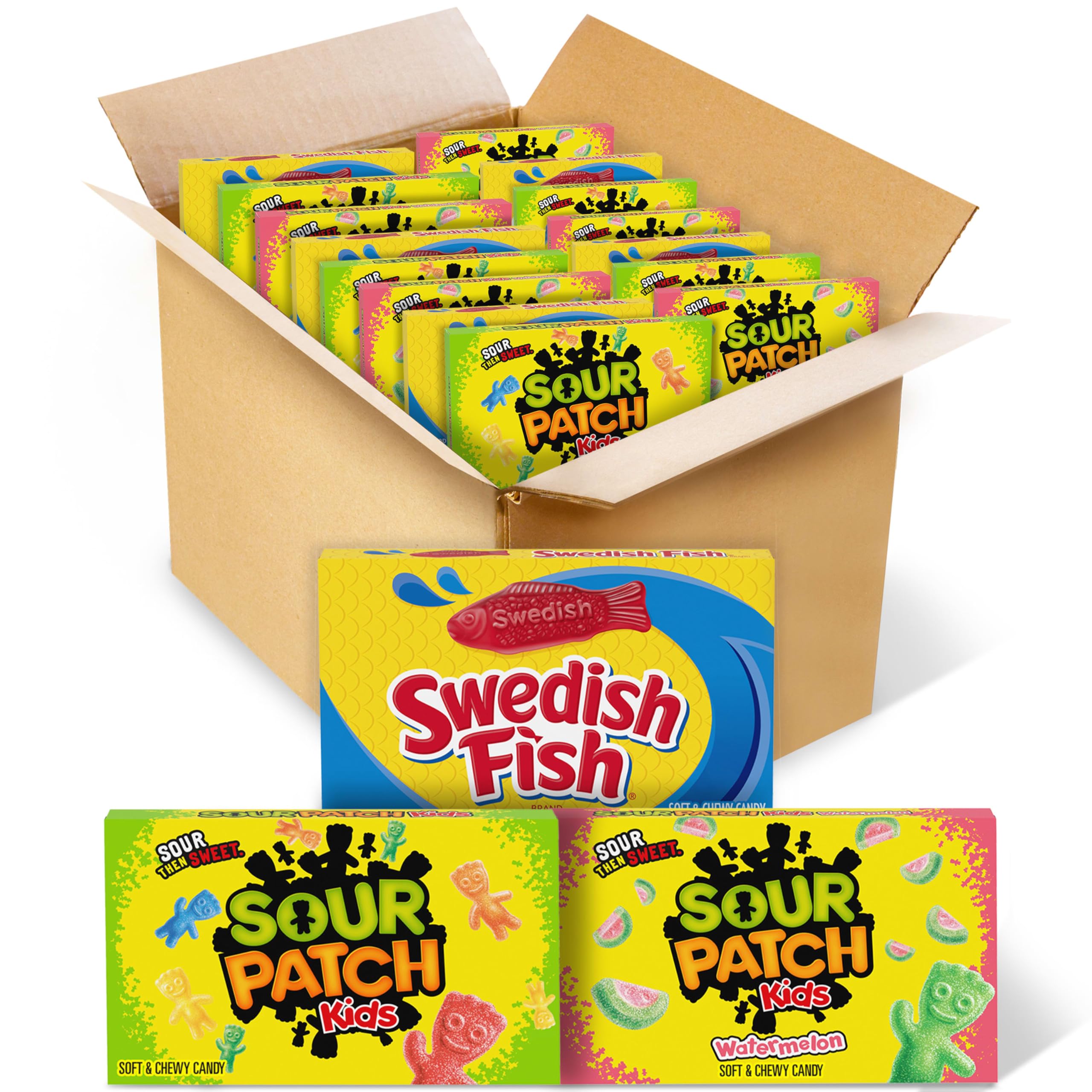 SOUR PATCH KIDS original candy box, front view, ideal for quick movie-night snacks