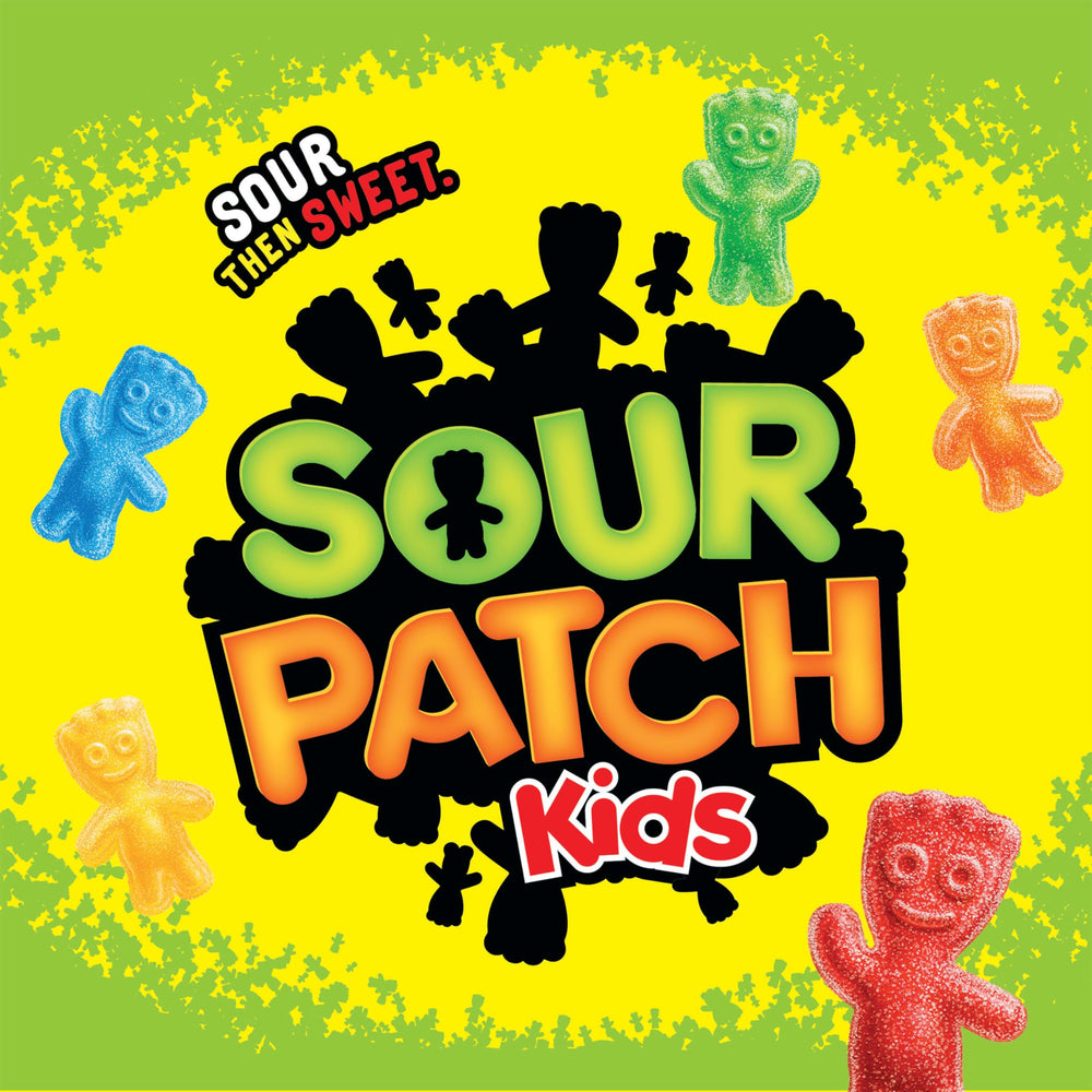 Sour Patch Kids party favors setup, playful treats for events.