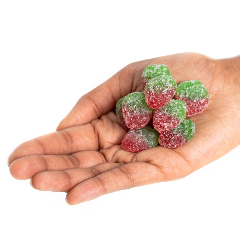 Sour Patch Kids soft-chewy texture close-up highlighting candy bite