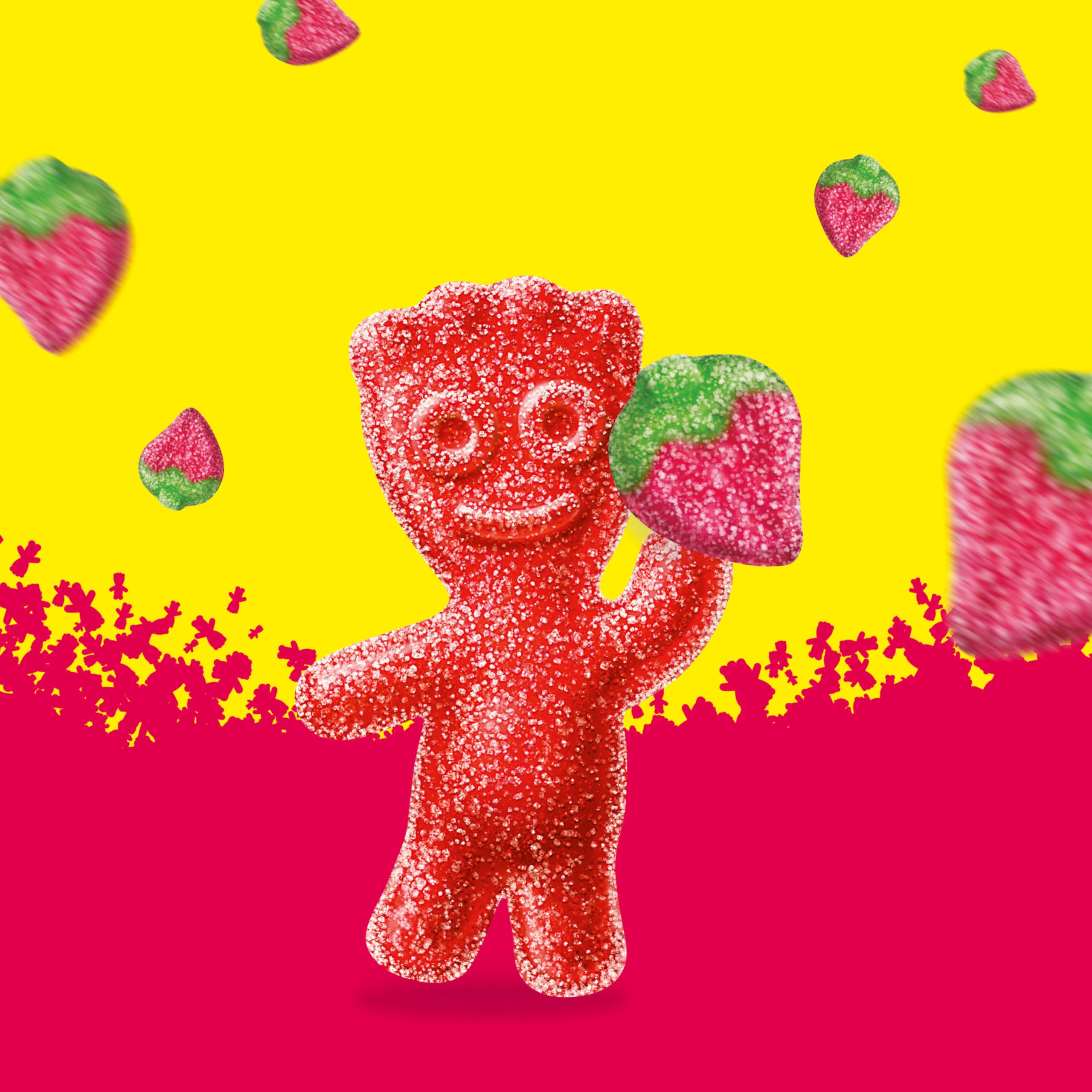 Sour Patch Kids strawberry-shaped candies offer a playful snacking moment