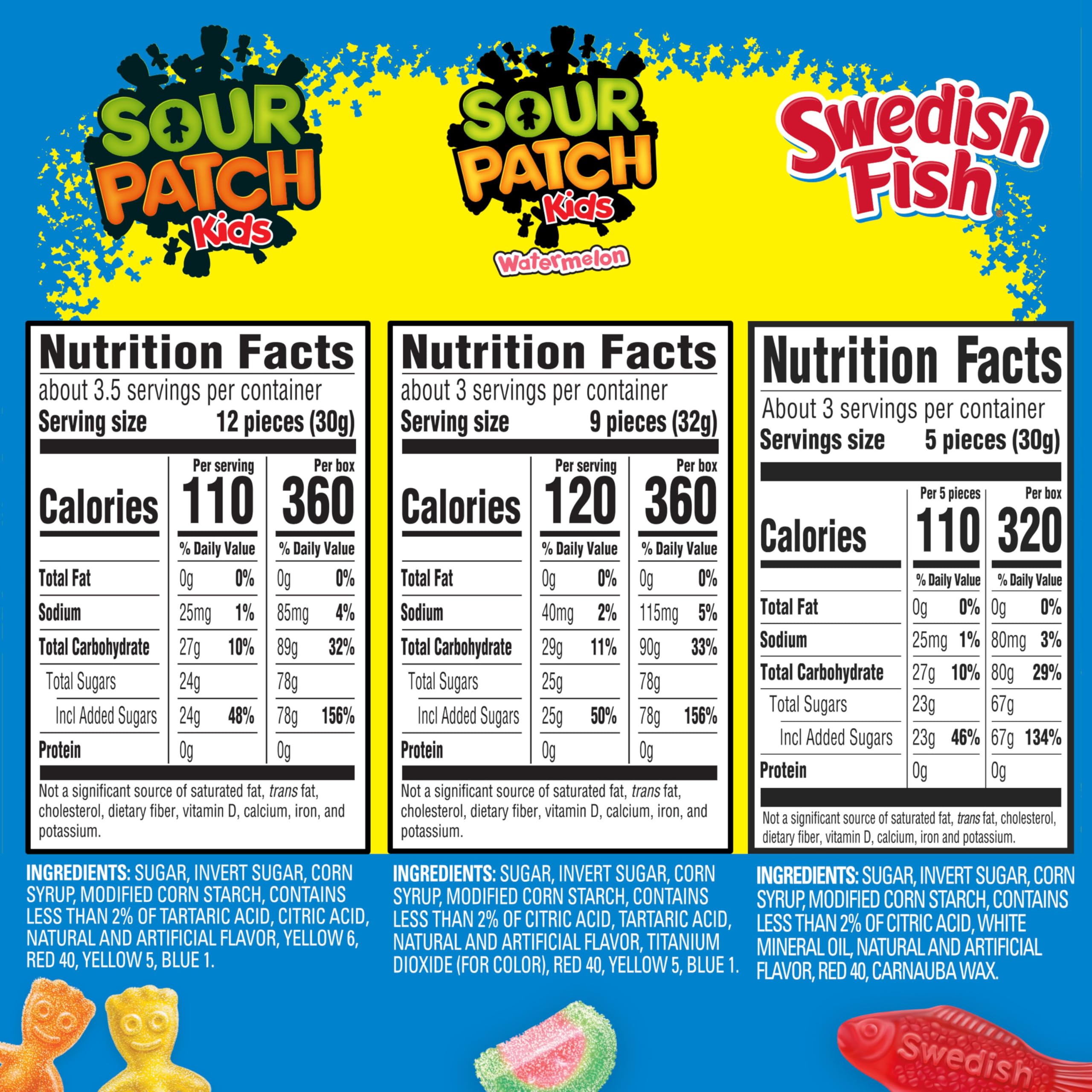 SOUR PATCH KIDS watermelon candy box, front view, adds a summery flavor to snacking