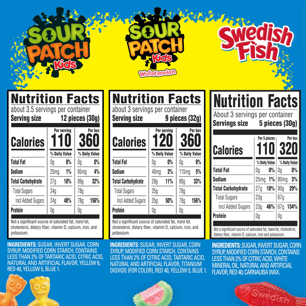 SOUR PATCH KIDS watermelon candy box, front view, adds a summery flavor to snacking