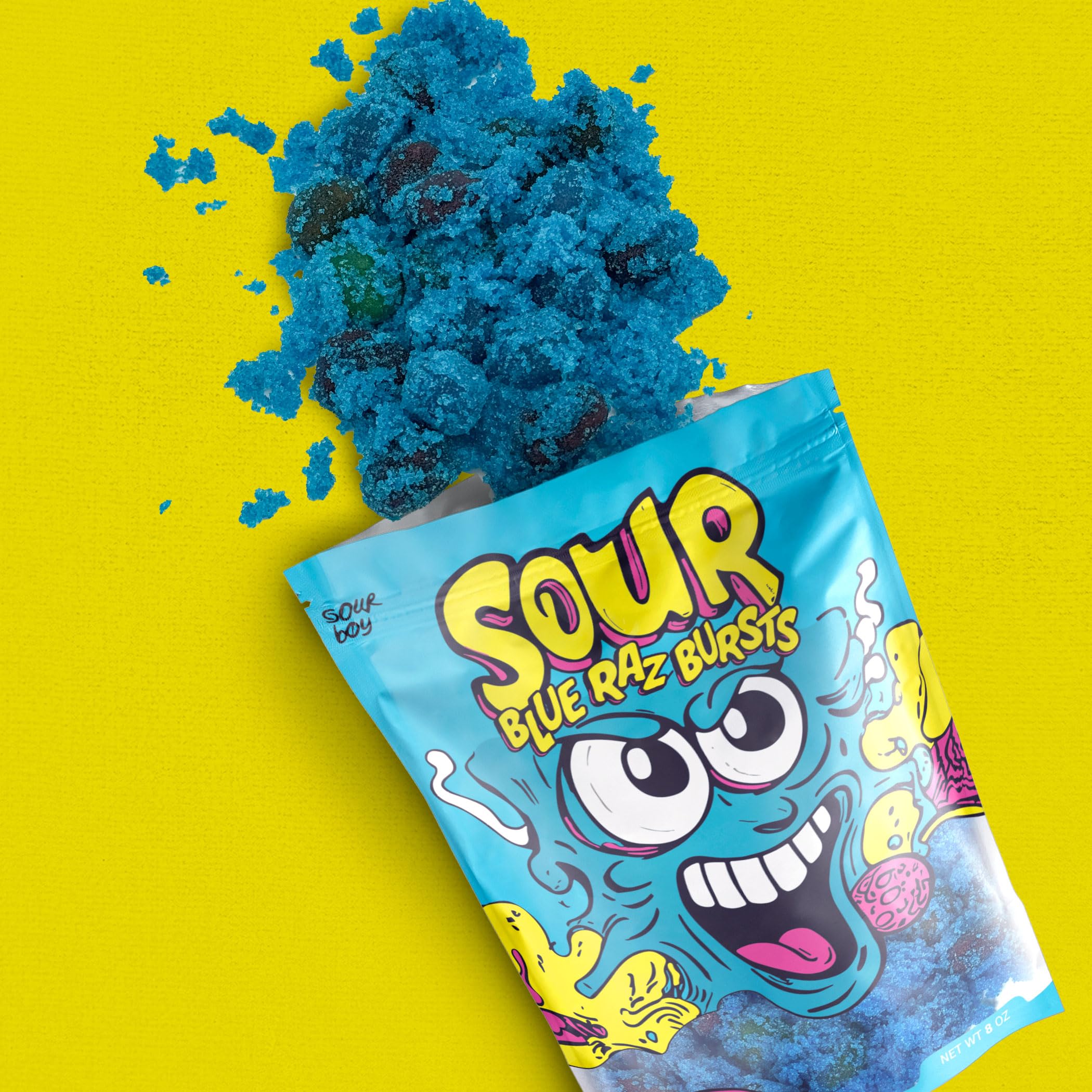 Sourboy Blue Raspberry Gushers snack-ready packaging supports sharing and quick craving fixes.