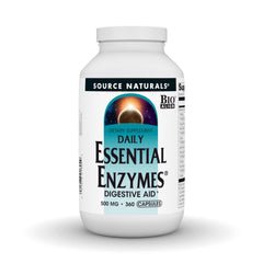 Source Naturals Essential Enzymes 500mg bottle front for daily digestive support