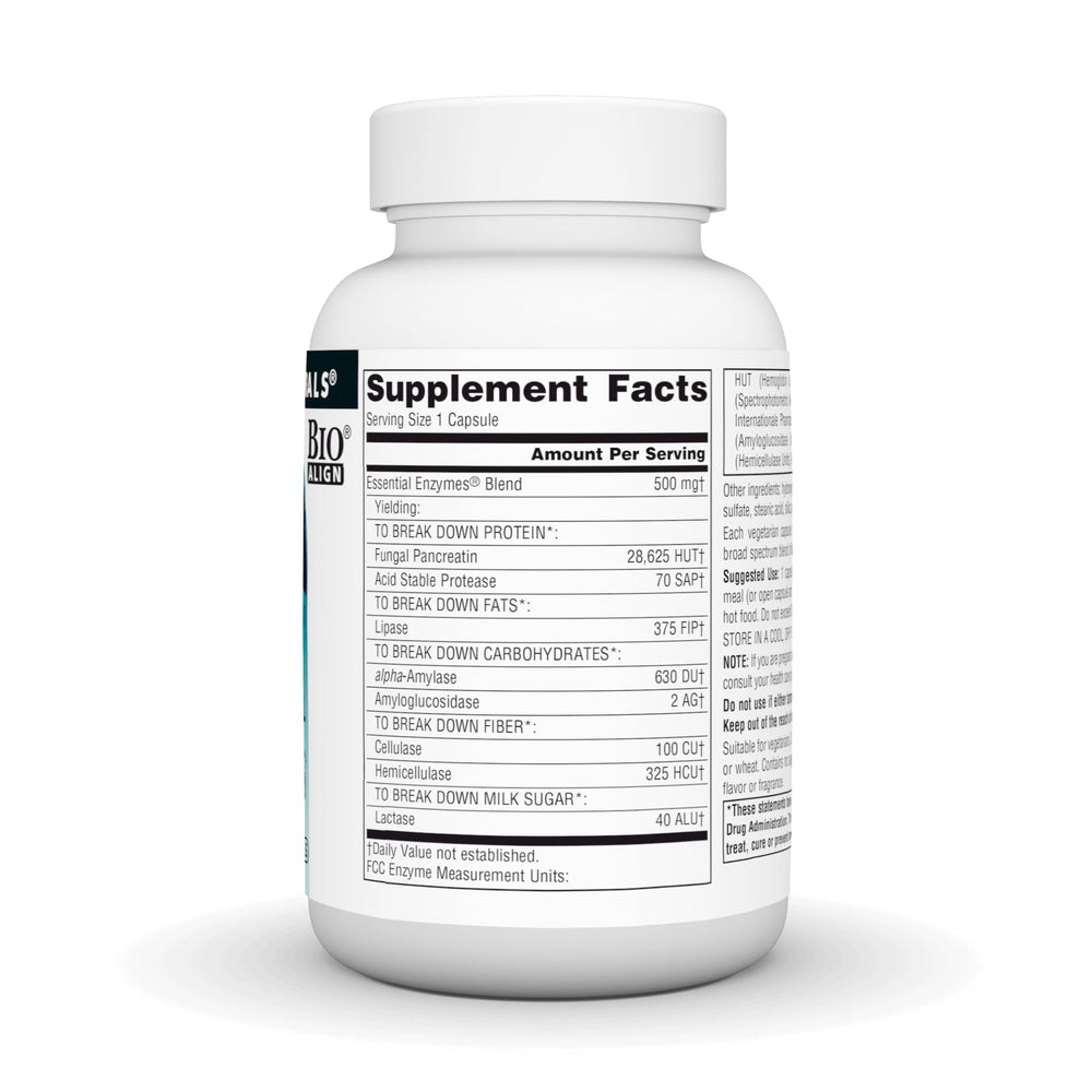 Source Naturals Essential Enzymes capsules close up for daily digestive support.
