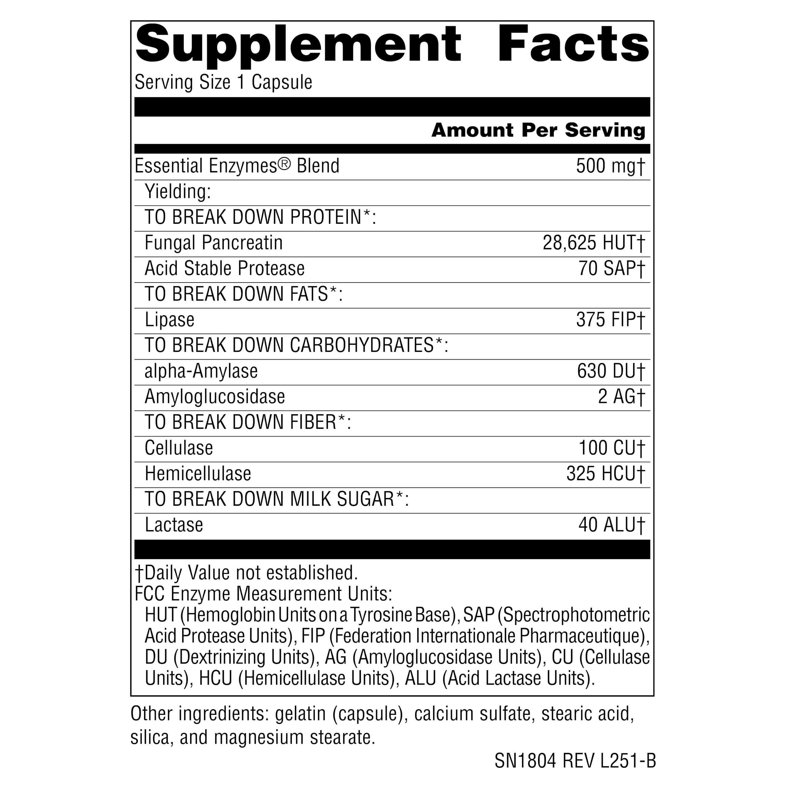 Close-up of Source Naturals Essential Enzymes capsules for convenient daily digestion