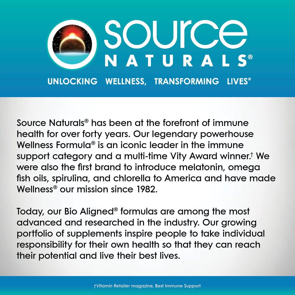 Source Naturals L-Tryptophan bottle pour illustrating easy nightly use