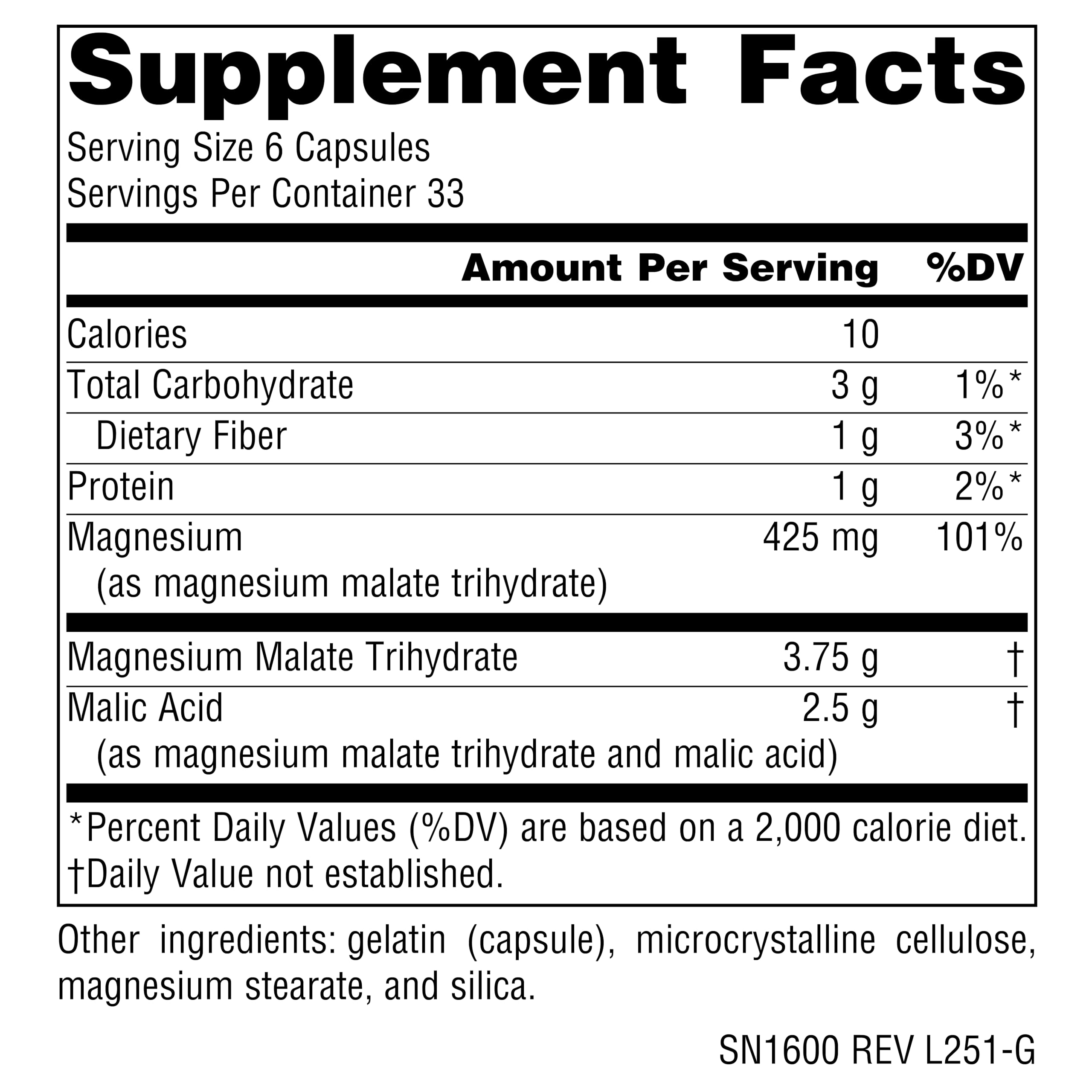 Close-up of Source Naturals Magnesium Malate capsules emphasizing energy production potential.