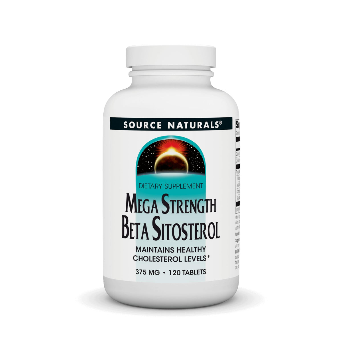 Source Naturals Mega Strength Beta Sitosterol bottle front may support cholesterol within normal range