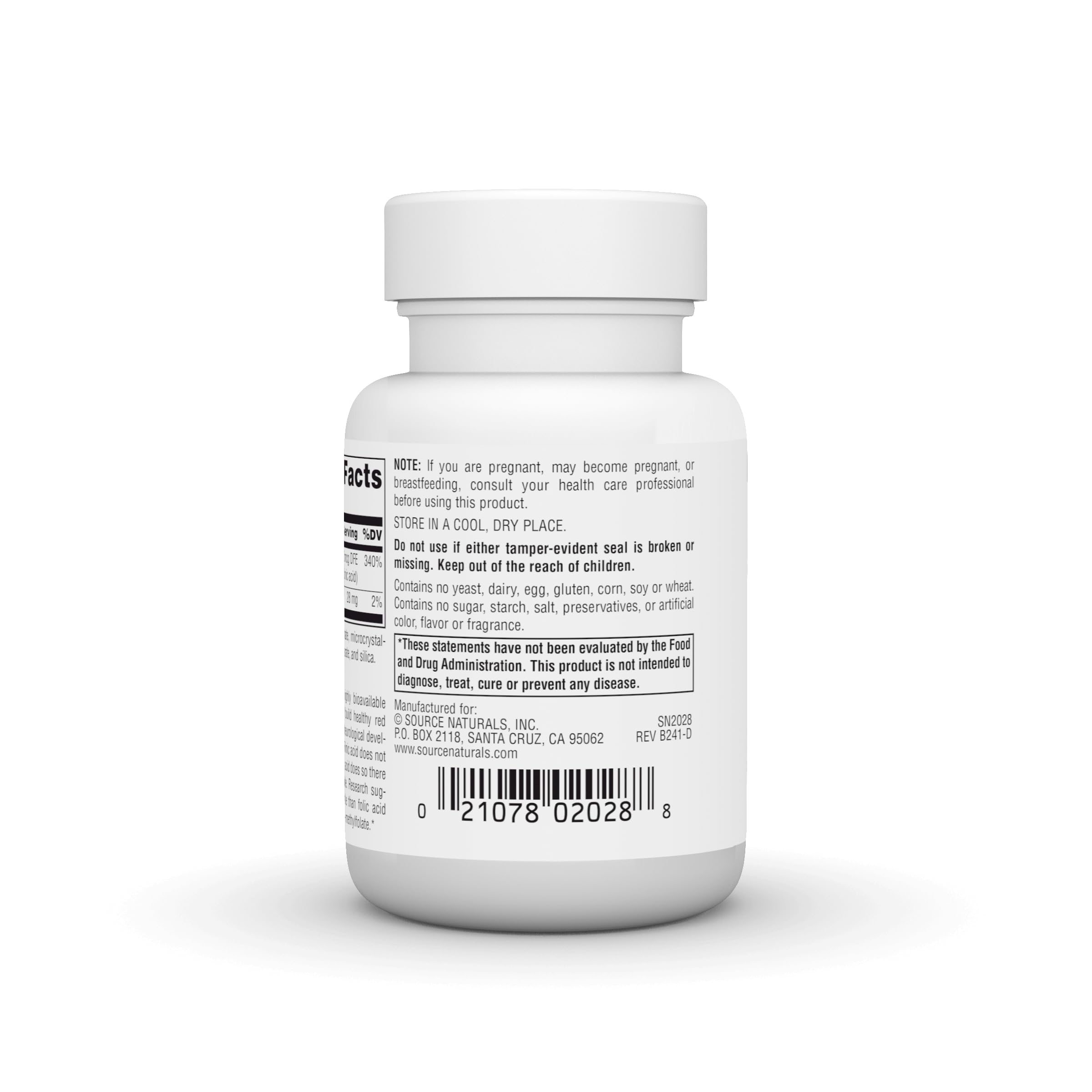 Source Naturals MegaFolinic tablet being poured into hand for daily use