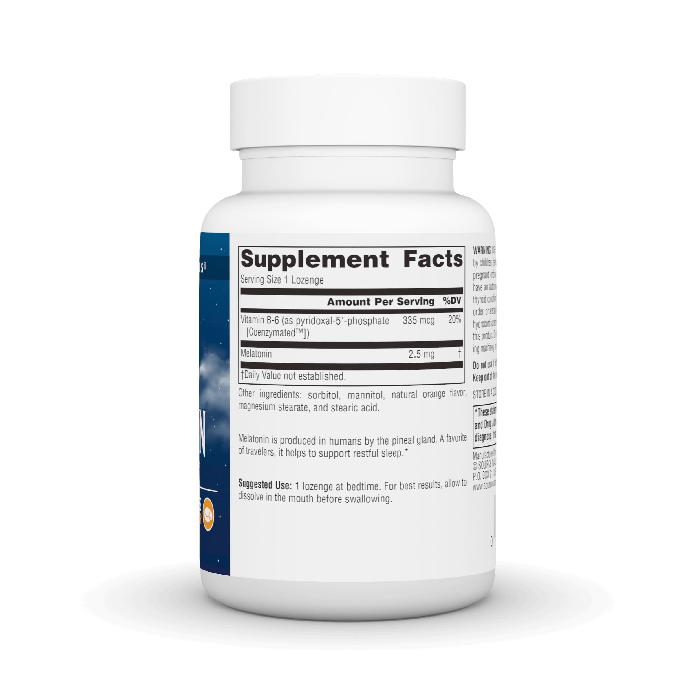 Source Naturals Melatonin orange lozenges bottle showing 240 count