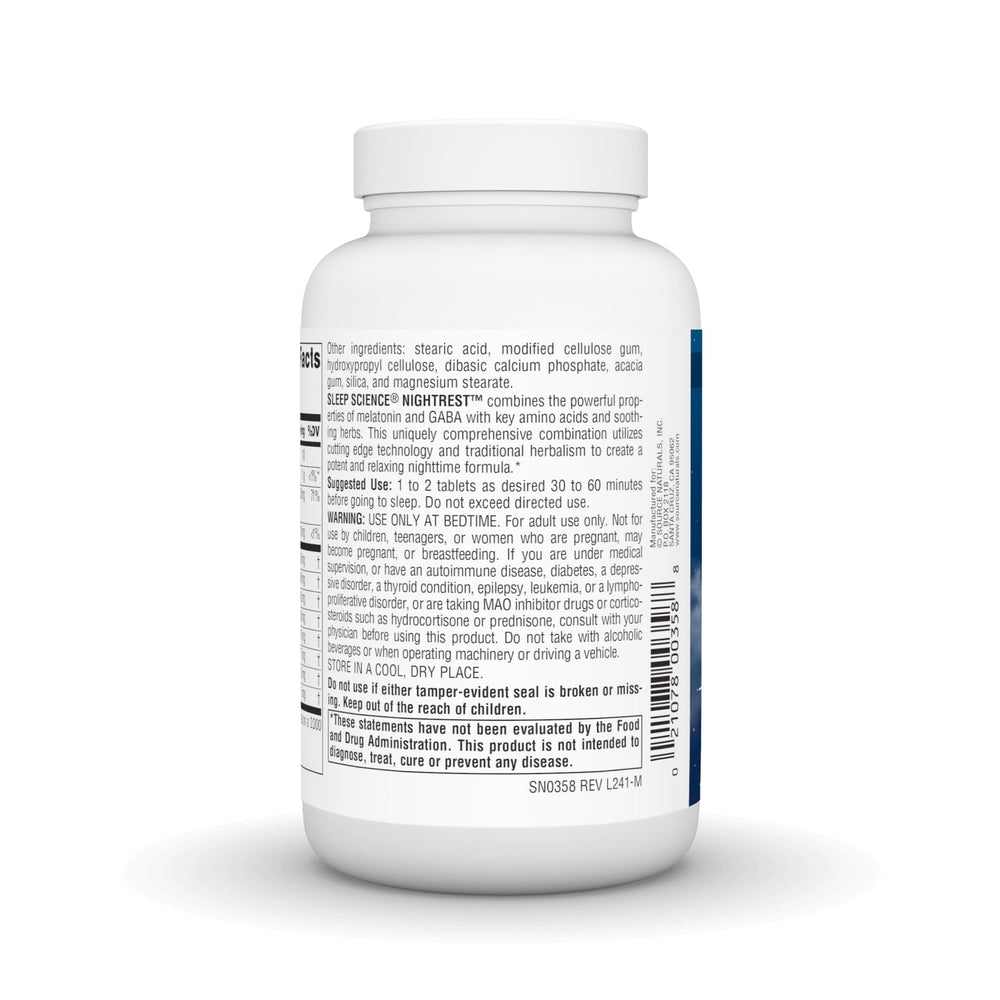 Source Naturals NightRest packaging box photographed with tablets