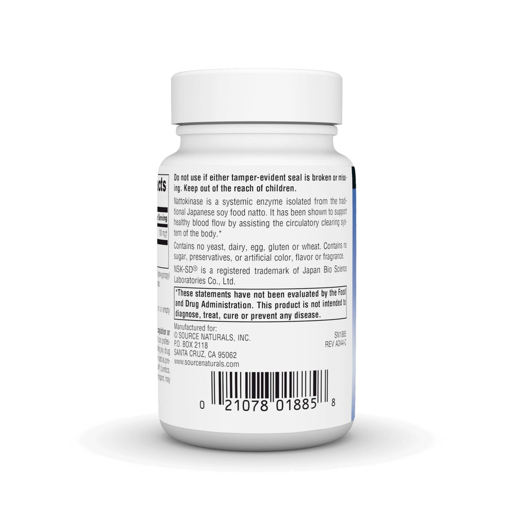 Source Naturals NSK-SD label close-up highlights patented NSK-SD form.