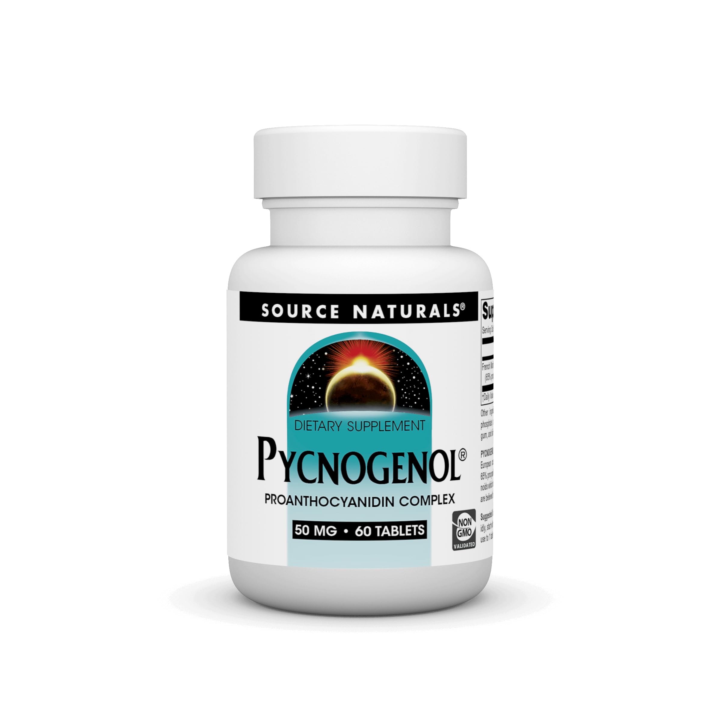 Source Naturals Pycnogenol 50 mg bottle, premium antioxidant tablets for daily support
