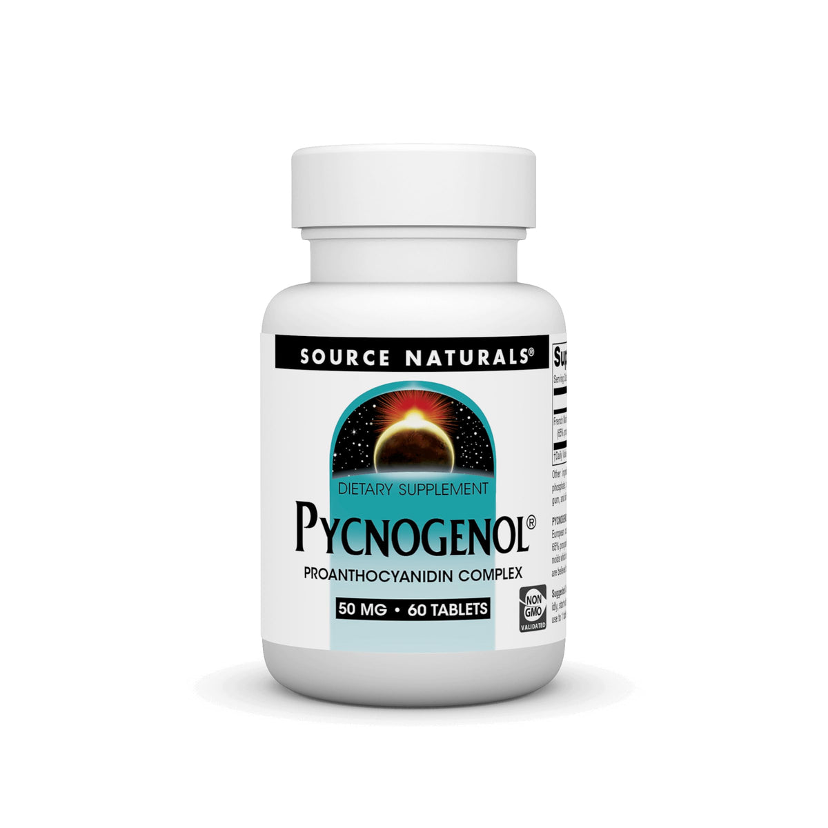 Source Naturals Pycnogenol 50 mg bottle, premium antioxidant tablets for daily support