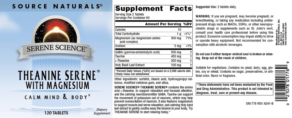 L-Theanine bottle beside a glass evokes a simple daily routine.