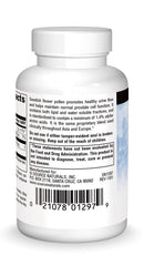 Source Naturals Swedish Flower Pollen label closeup with ingredients and dosing