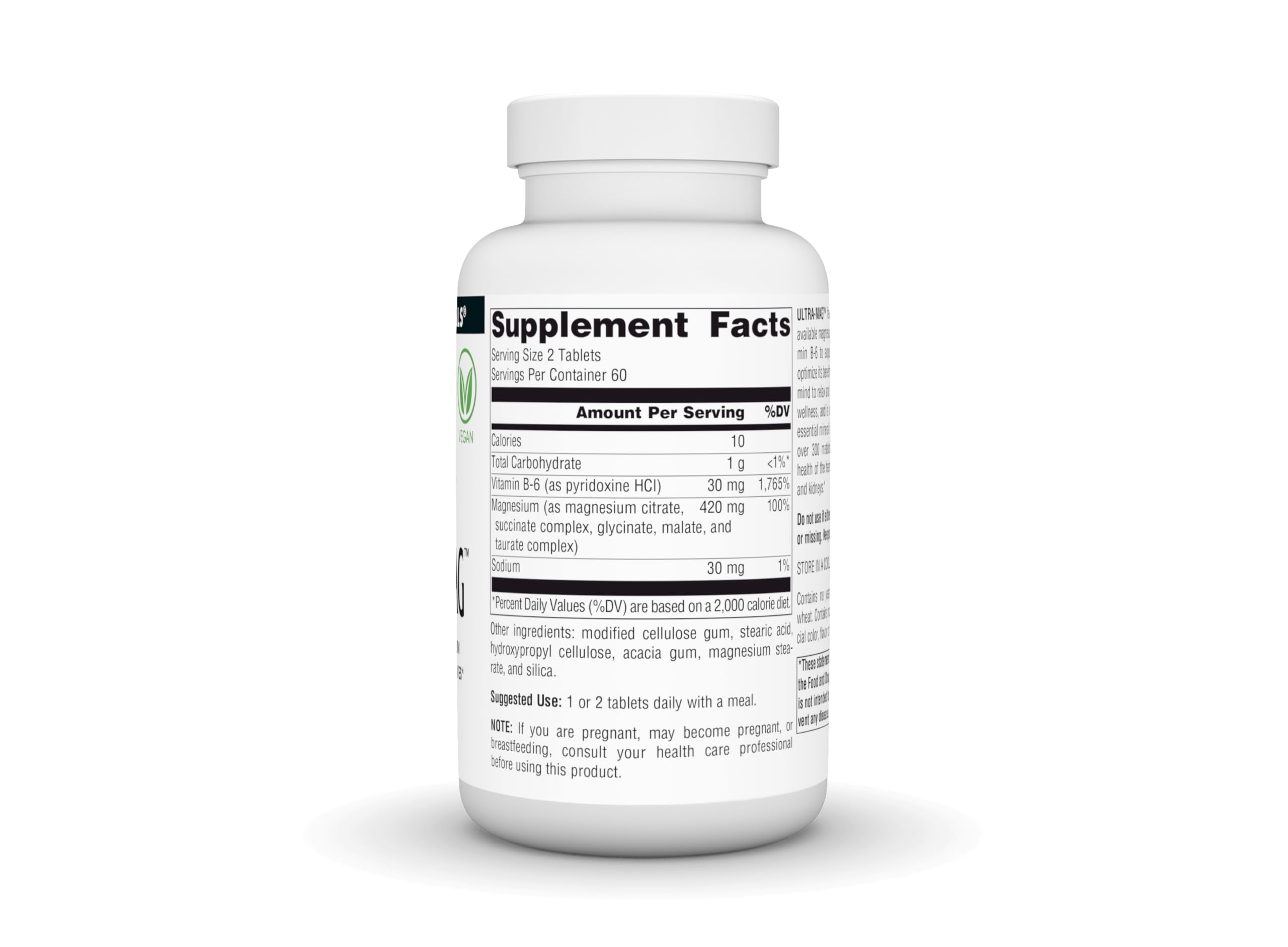 Source Naturals Ultra-Mag 5-in-1 front label shows five magnesium sources.