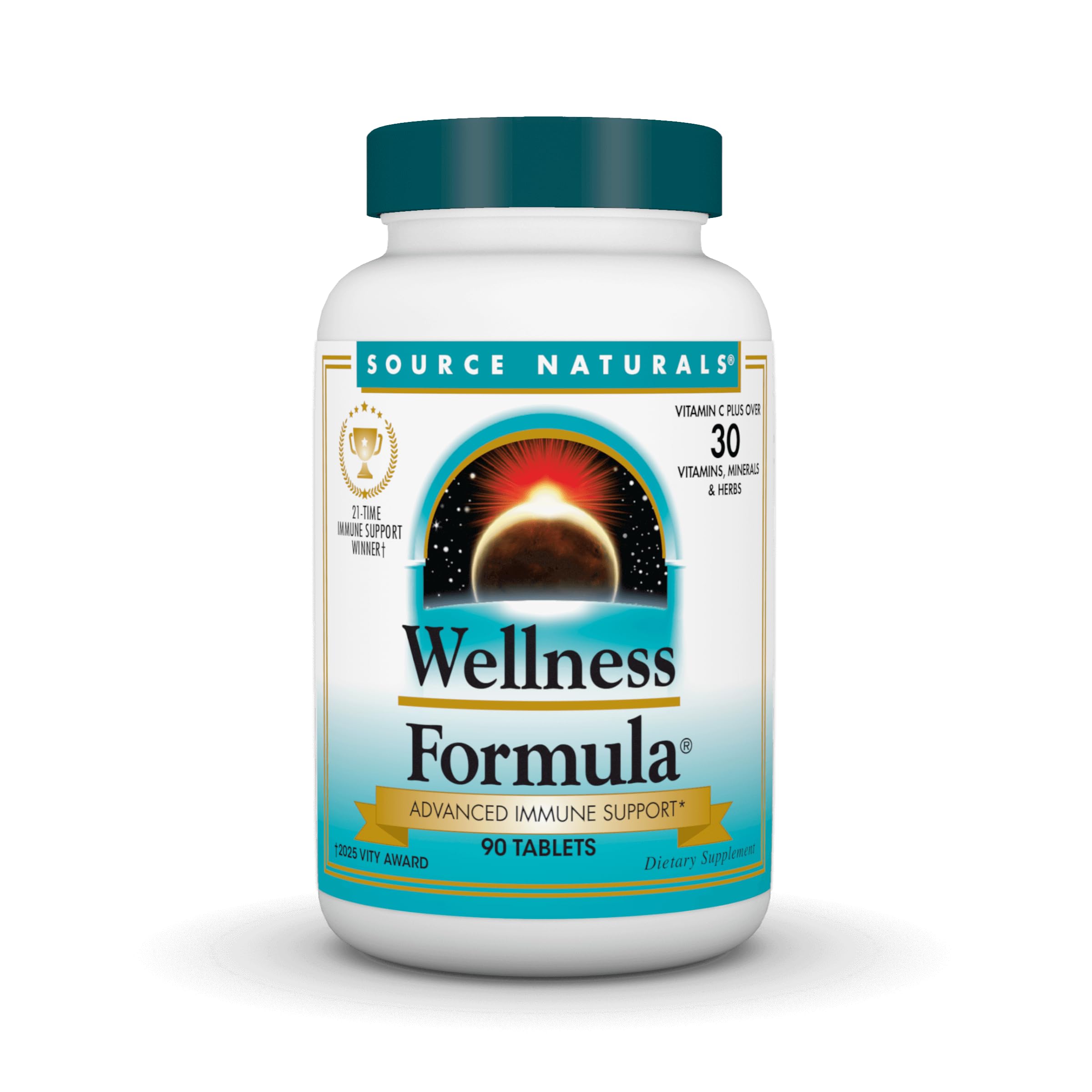 Source Naturals Wellness Formula bottle for immune support on the go.