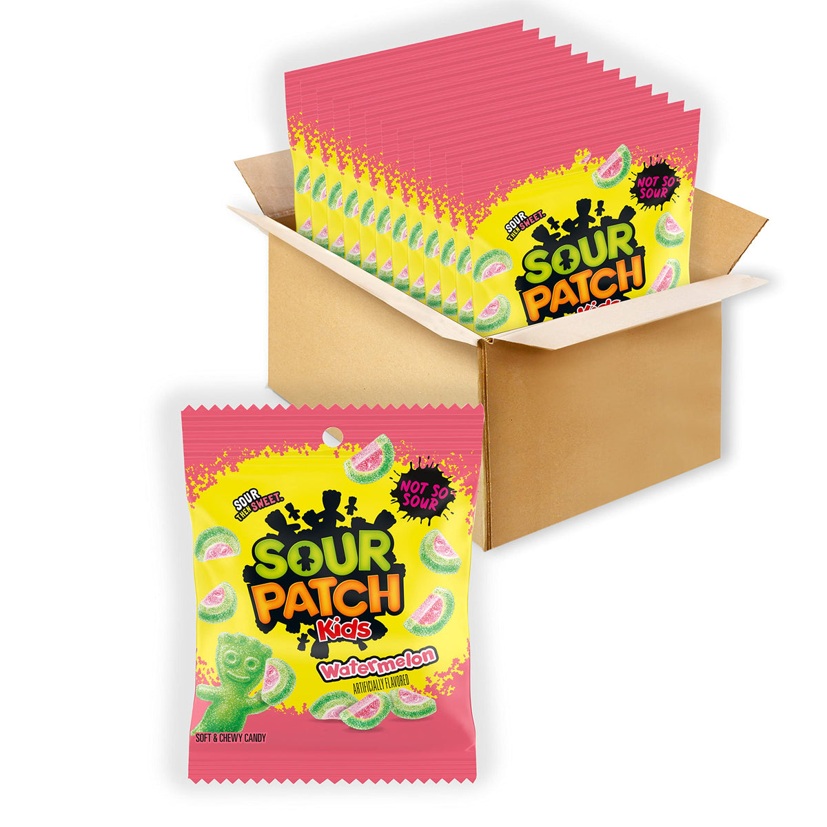 Sour Patch Kids Watermelon bag showcasing soft chewy candy
