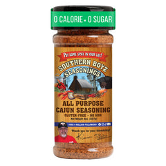 The Southern Boyz Outdoors all-purpose Cajun seasoning bottle pour is ideal for meats and seafood.
