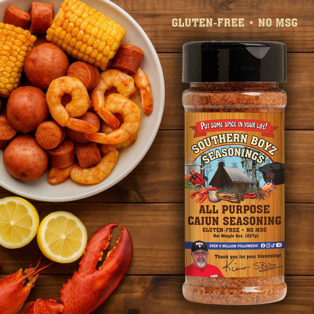 Southern Boyz Outdoors seasoning on a grilled steak with a spice crust.
